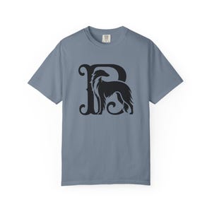 Borzoi Shirt, Sighthound Shirt, Elegant Dog Shirt, Borzoi Gift, Minimalist Dog Tee, Graceful Dog Art, Borzoi Lover Shirt Blue Jean