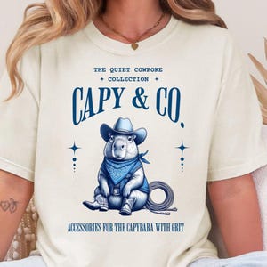 Western Capybara Cowboy Shirt Comfort Colors Tee Funny Animal Lover Gift Quiet Cowpoke Capybara Apparel Unique Capybara Gift For Woman / Man