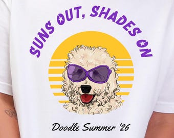Goldendoodle Summer Shirt 2026, Suns Out Shades On Tee, Funny Dog Beach Shirt, Vacation Dog Shirt