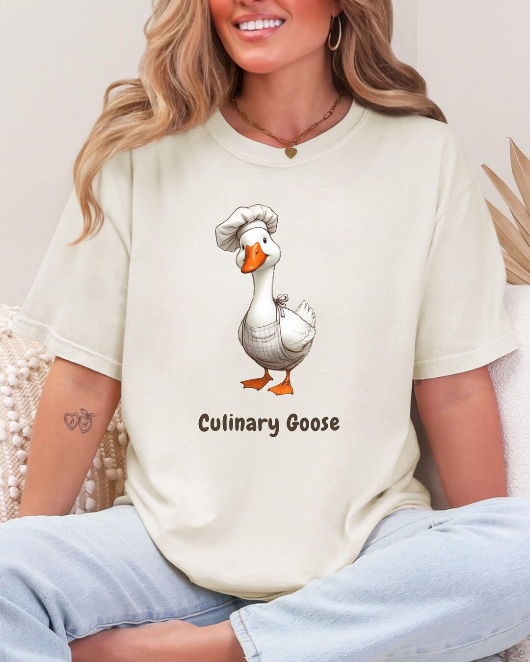 Culinary Goose Shirt, Cute Chef Goose Graphic Tee, Funny Goose Animal ...