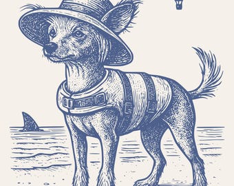 Chinese Crested Shirt, Beach Themed Tee, Dog Mom Gift, Funny Dog Shirt, Coastal Shirt, Summer Shirt, Hairless Chinese Crested Shirt