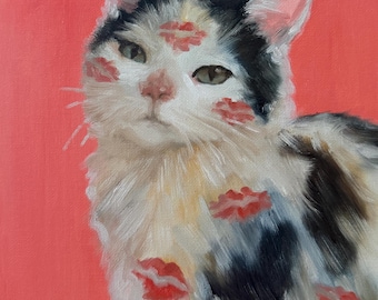 Kyssar katttryck