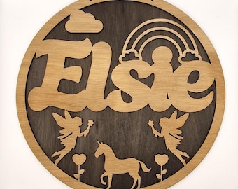 Custom Wall Art – Personalised Laser Cut Name Sign in Birch Plywood
