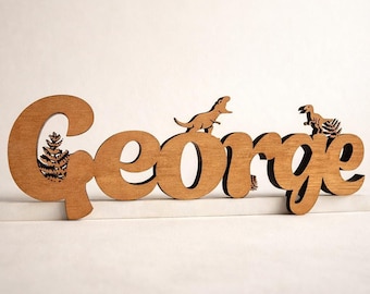 Custom Name Sign, Laser Cut Birch Plywood Shelf Sitter for Nursery and Home Decor