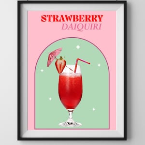 Strawberry Daiquiri Cocktail Poster