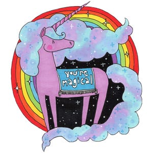 You&#39;re magical unicorn, A4 print