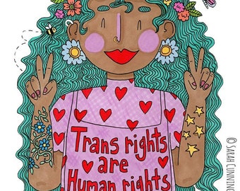 Trans Rights Are Human Rights, A4 Print