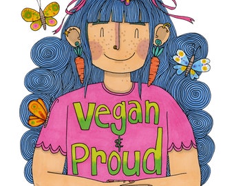 Vegan and Proud, A4 Print