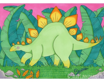 Stegosaurus, A4 Print