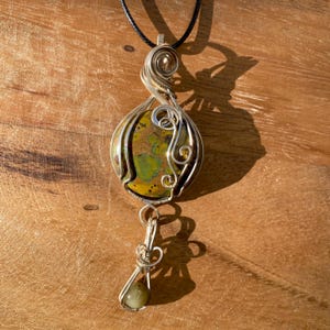 Handmade Fruit Jasper Pendant | Sterling Silver Wire Wrapped Necklace | Crystal Cleansed for Positive Energy | Unique Gift