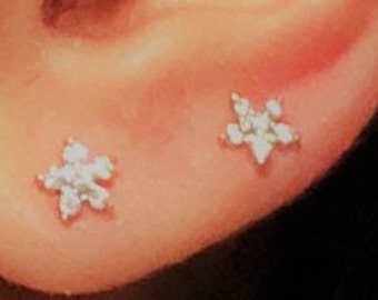 Tiny crystal studs Star studs Crystal earrings