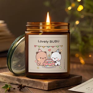Bubu Dudu Geburtstags-Geschenk-Kerze, wunderliche Behälterkerze, kundengebundener Name, lustige Duftkerze für sie, für ihn