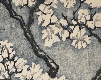オリジナル木版画「木 No.43」木版画ファインアートプリント、限定版