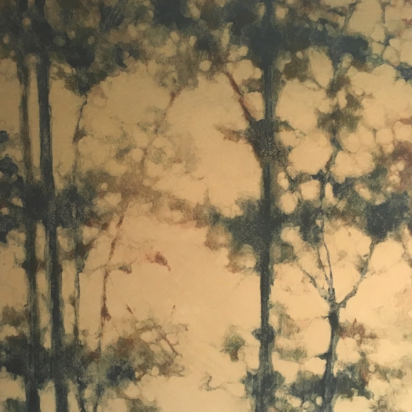 Original Monotypie Landschaft Handgeknaufter Fine Art Druck, mattiert und fertig zum einrahmen