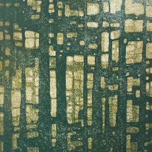 Moku Hanga Woodblock Print, Forest No. 24, Modern Landscape Original Hand-Pulled Fine Art