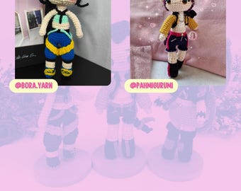 20% OFF COMBO: Minis Huntrix - Kpop Demon Hunters (crochet PDF