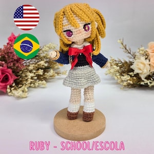 Mini Ruby (escolar) - Oshi No Ko (patrón de ganchillo en PDF)