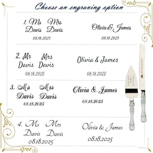 Custom Pearl Wedding Gift Set with Champagne Flutes, Cake Knife and Server, Bridal Toast Glasses for Bride and Groom Bild 10