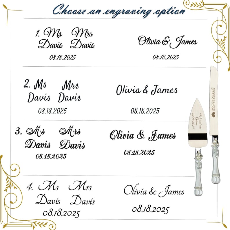 Custom Pearl Wedding Gift Set with Champagne Flutes, Cake Knife and Server, Bridal Toast Glasses for Bride and Groom Bild 10