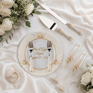 Ivory Wedding Ceremony Set for Unity Ritual, Cake Cutting and First Toast