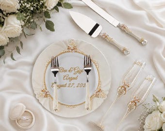 Ivory Wedding Ceremony Set for Unity Ritual, Cake Cutting and First Toast