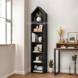 6-Tier Narrow Bookshelf – Cube Bookcase Storage & Display Rack for Living Room or Home Office