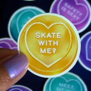 Lovehearts | Roller Derby Stickers | Vinyl ‘n’ Glossy Die Cut Stickers | Waterproof stickers for helmets and bottles | Love Hurts Edition