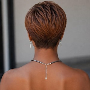 3inch Glueless Honey Brown Human Hair Wig: Pixie/kiki Cut