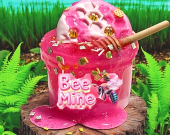 Bee Mine Icee Slime: Valentine's Pink Honeycomb Clay Slime