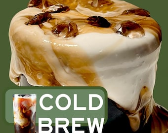 Cold Brew Coffee Scented Slime: DIY Glossy Slime with Ice Charms (8oz)