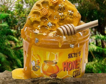 Honey Comb DIY Slime: Scented Butter Clay, Bee Charms (8oz)