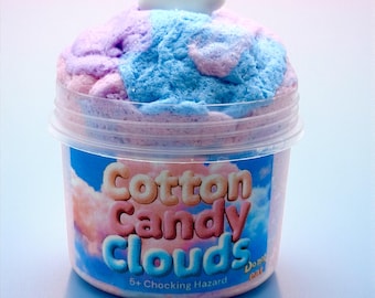 Cotton Candy Scented Cloud Slime: Skye Blakely Slimes, Blue Pink Purple Swirl