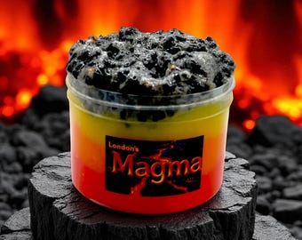 Magma Slime: 4-Color Clear Slime with Rock Chakra Chunks, 8oz