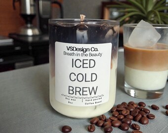 Iced Coffee soy Candle • 6oz , Coffee Shop Scent hand poured by VSDesigns Co.