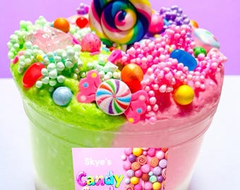 Scented Candy Crush Slime: ASMR Sensory Toy with Charms (8oz)