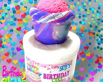 Delightful Birthday Butter Slime. Featuring 8oz.