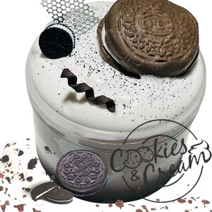 Cookies and Cream Butter Slime: Scented DIY Slime, Cookie Charm, 8oz