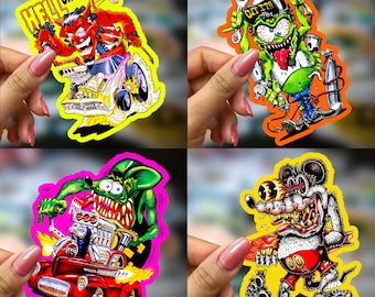 50 Pack Rat Fink Mouse Vinyl Decal Sticker – Ed Big Daddy Roth Hot Rod Art For Car Truck