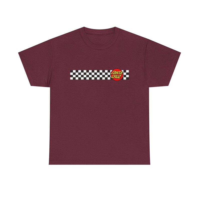 Camiseta de skate a cuadros / Camiseta de skate inspirada en Santa Cruz Camiseta urbana de skate Camiseta retro con gráfico de parque de skate Regalo unisex para skaters imagen 16