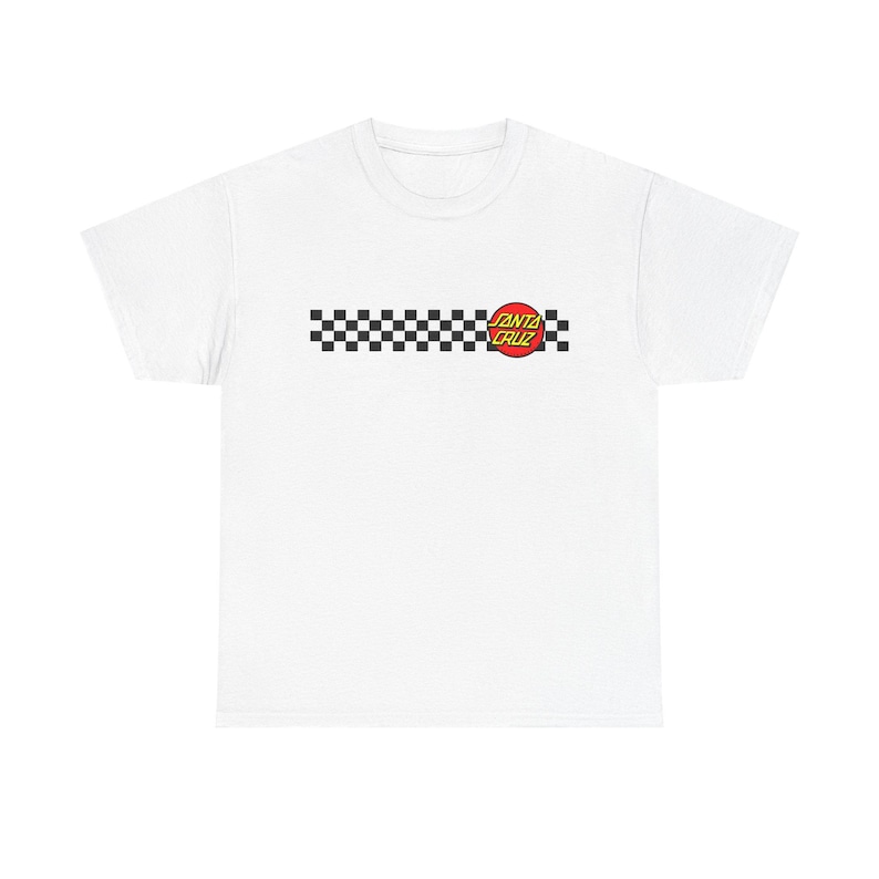Camiseta de skate a cuadros / Camiseta de skate inspirada en Santa Cruz Camiseta urbana de skate Camiseta retro con gráfico de parque de skate Regalo unisex para skaters imagen 12
