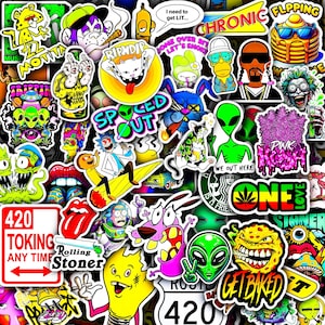 40 pegatinas impermeables de marihuana y cannabis para skaters. Vinilo adhesivo de alta calidad, resistente al agua y duradero, para portátiles y botellas de agua.