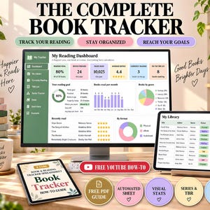 Book Tracker Spreadsheet, Reading Tracker Google Sheets Excel, Books Read, Reading List, TBR, Series Tracker, Book Lover Gift