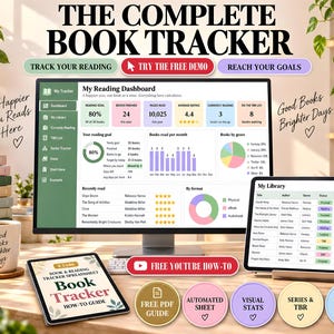 Book Tracker Spreadsheet, Reading Tracker Google Sheets Excel, Books Read, Reading List, TBR, Series Tracker, Book Lover Gift, Free Demo
