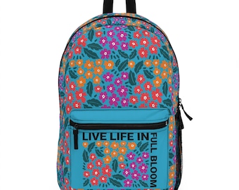 Floral Backpack Nature Lover Gift for Her Flower Pattern Daypack Botanical School Bag Garden Theme Backpack for School Supply Bag Carryall