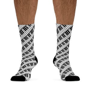 Gift Socks Piano Player Musician Socks Piano Keyboard Print Socks Gift for Music Teacher Present for Pianist Conductor Socks Recital Socks