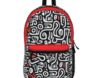 Modern Abstract Design Backpack Gift for Artist Bag For Him Stylish Travel Backpack Unique Artistic Pack Contemporary Shoulder Bag For Her
