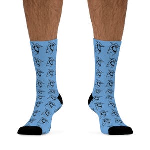 Bird Watcher Gift Socks Blue Jay Socks Bird Lover Gift Wildlife Lover Gift Socks For Her Nature Theme Socks For Him Blue Jay Pattern Socks