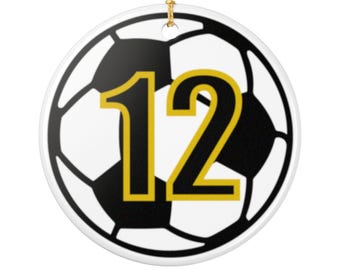 Gepersonaliseerde voetbalornament dubbelzijdig keramisch decor socker speler kerstcadeau ornament sportfan herdenkingsmunt aandenken