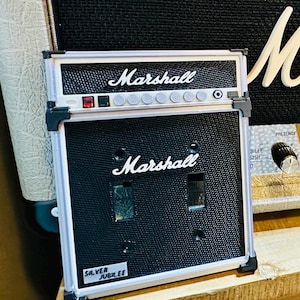 Vintage British Amp Style Wall Plate – 2 Switch Silver Panel Guitar Amp Inspired Switch Cover