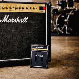 Marshall JCM900 Inspired Double Switch Plate, Handmade Guitar Room Decor, Vintage Amp Gift